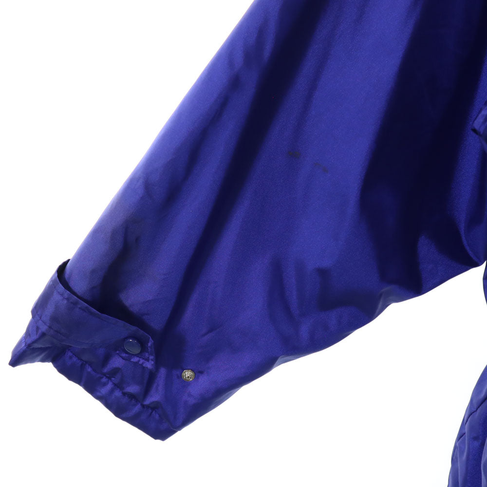 adidas アディダス 80s デサント 日本製 ヴィンテージ トレフォイルロゴプリント ベンチコート L ブルー 裏ボア メンズ