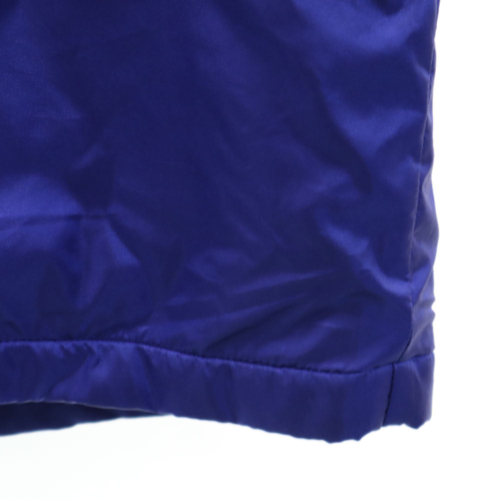 adidas アディダス 80s デサント 日本製 ヴィンテージ トレフォイルロゴプリント ベンチコート L ブルー 裏ボア メンズ