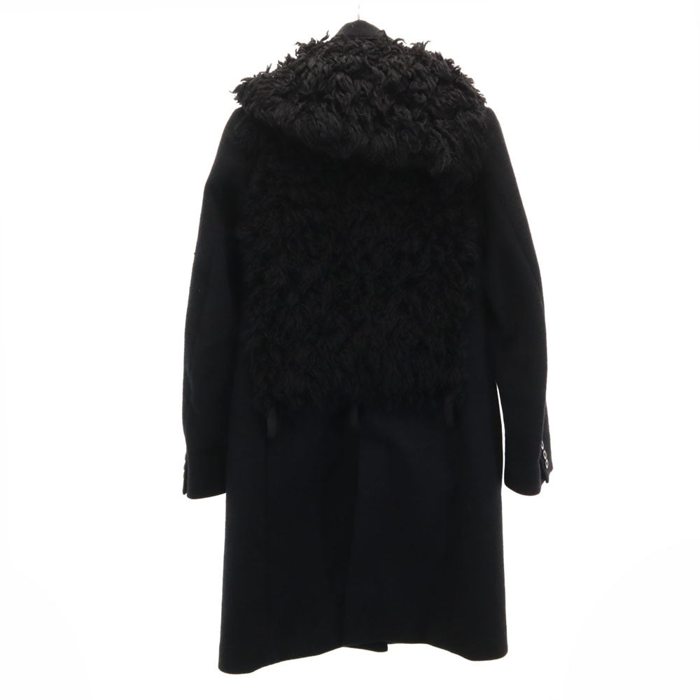 Sacai サカイ 日本製 メルトン コート 2 ブラック レディース