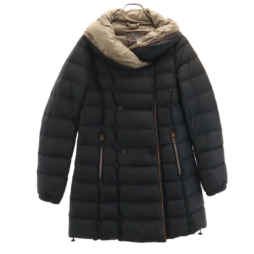 DUVETICA デュベティカ ブルガリア製 ダブルブレスト ダウンコート 42 チャコールブラック レディース