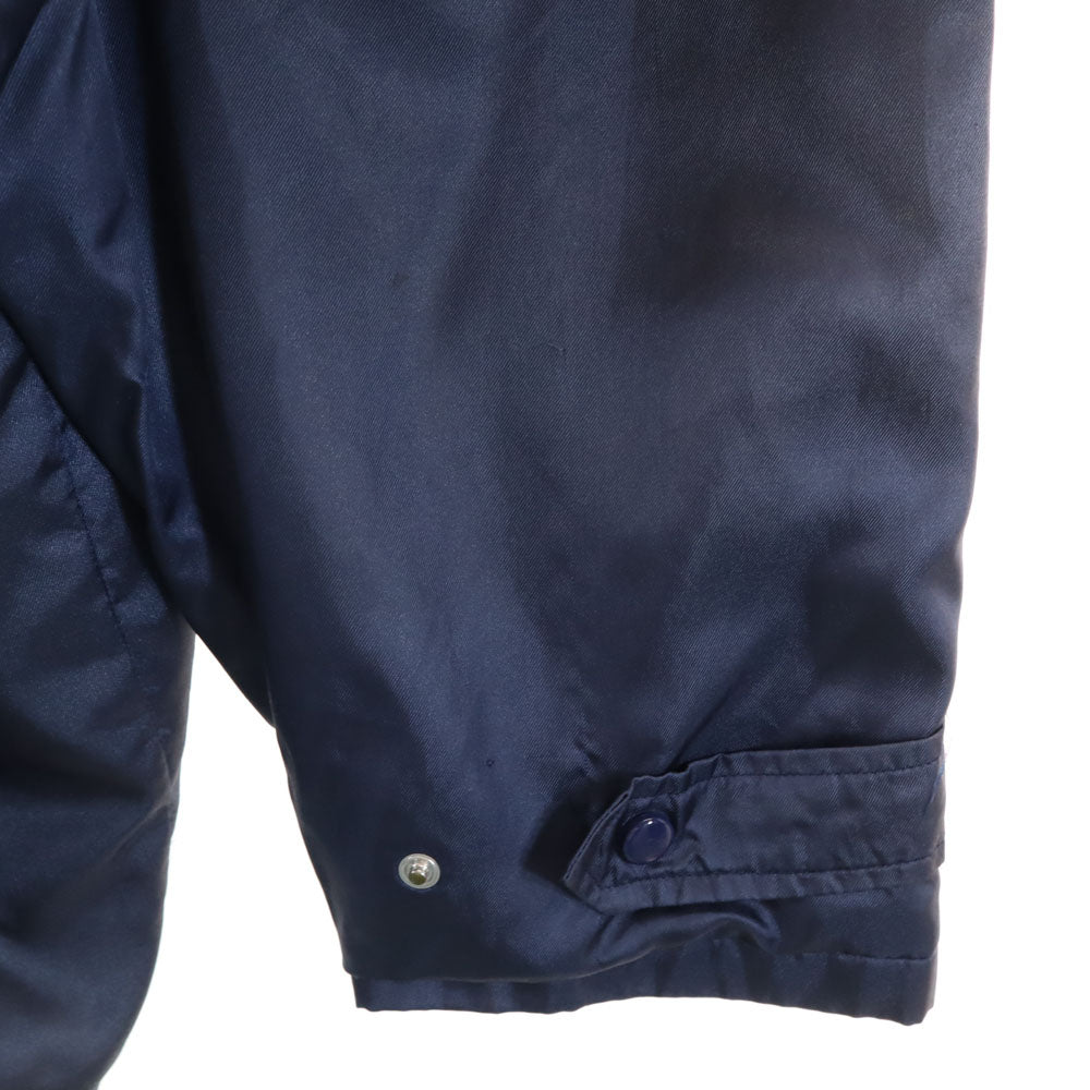 adidas アディダス 80s デサント 日本製 ヴィンテージ トレフォイルロゴプリント ベンチコート L ネイビー 裏ボア メンズ