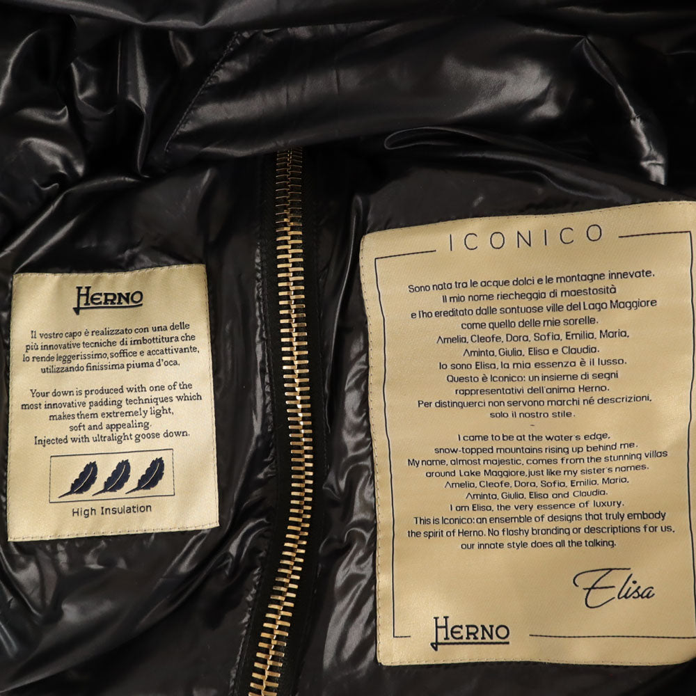 Herno ヘルノ ダウンコート 40 チャコールネイビー系 レディース