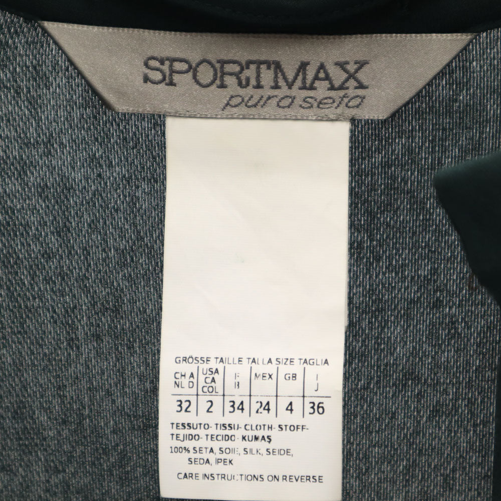 SPORTMAX スポーツマックス 長袖 ワンピース 36 グリーン レディース