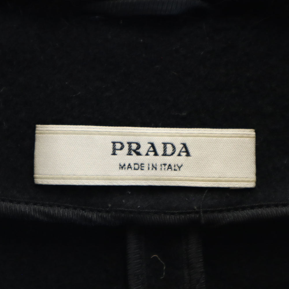 PRADA プラダ イタリア製 長袖 ウールコート 38 ブラック レディース