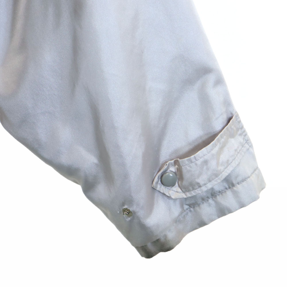 adidas アディダス 80s デサント製 ヴィンテージ トレフォイルロゴ 長袖 中綿 ベンチコート M シルバー メンズ