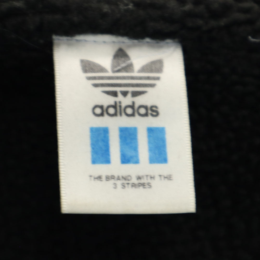 adidas アディダス 80s デサント製 ヴィンテージ トレフォイルロゴ 長袖 中綿 ベンチコート M シルバー メンズ