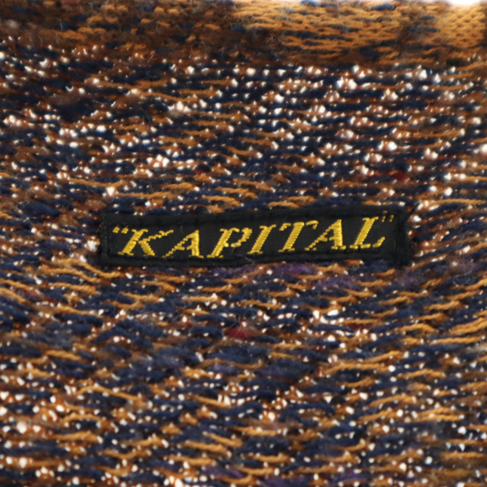 KAPITAL キャピタル 日本製 総柄 5分袖 ニット ロングワンピース XS レディース