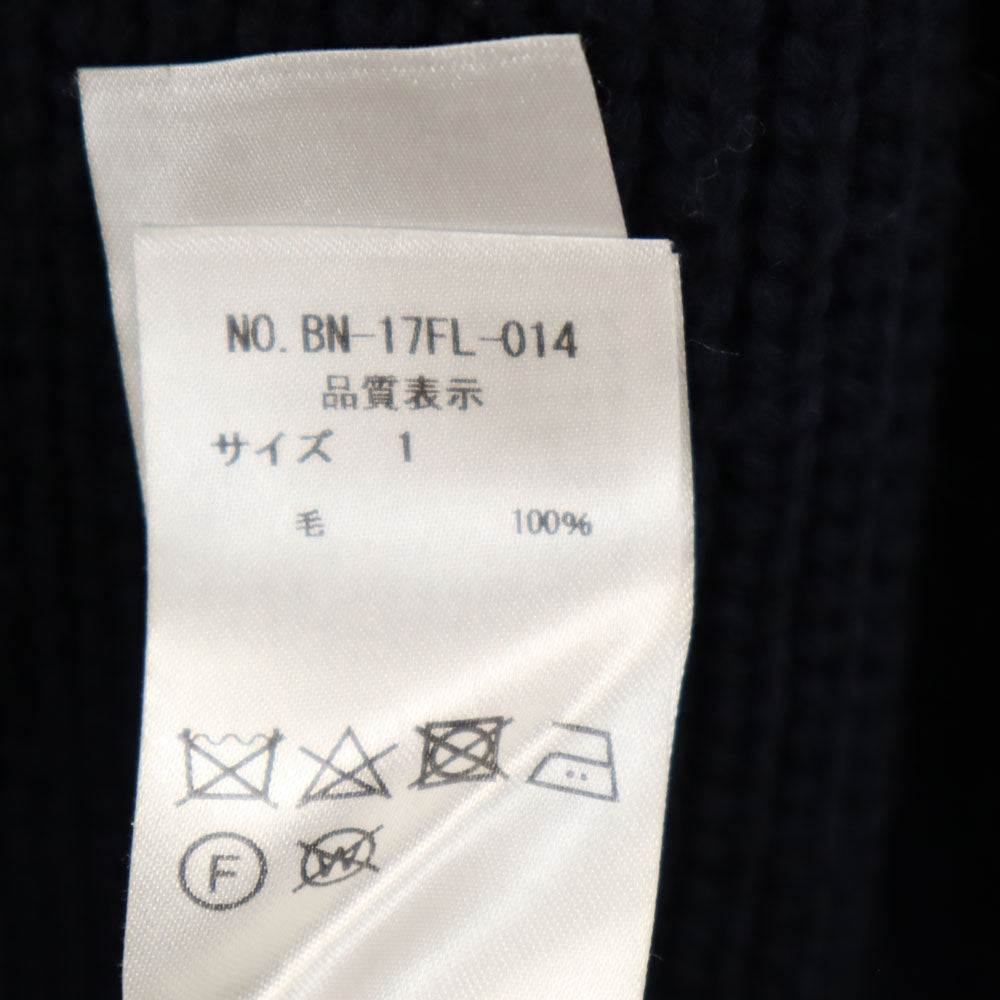 BATONER バトナー 日本製 ウール 長袖 ロング ニットカーディガン 1 ネイビー レディース