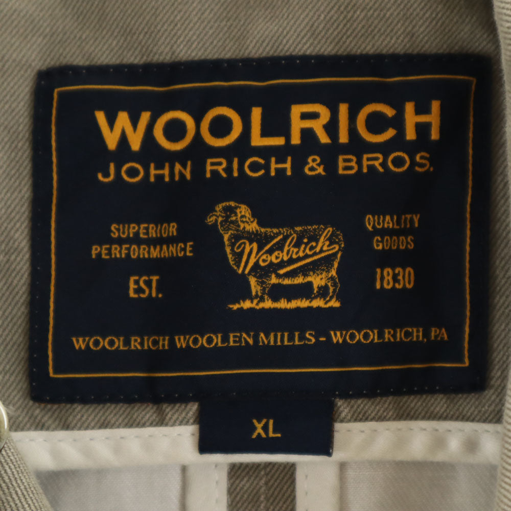 WOOLRICH ウールリッチ リネンブレンド トレンチコート XL カーキ デニム地 レディース