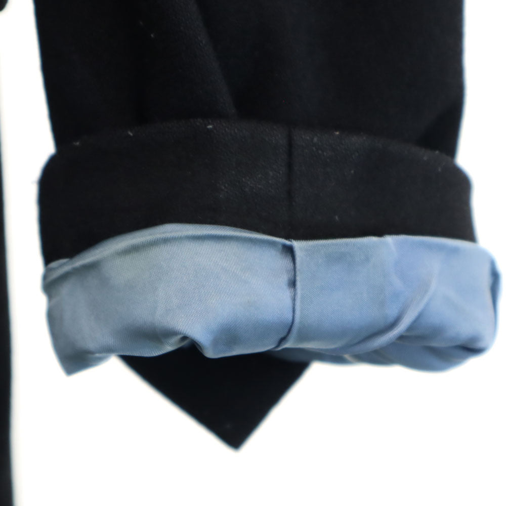 Paul Smith BLACK ポールスミス ブラック フラノウール ステンカラーコート 40 ブラック 中綿ライナー付き レディース