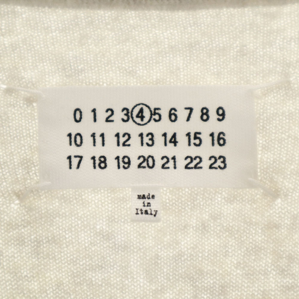 Maison Margiela メゾンマルジェラ イタリア製 長袖 Vネック ニット ワンピース S ライトグレー レディース