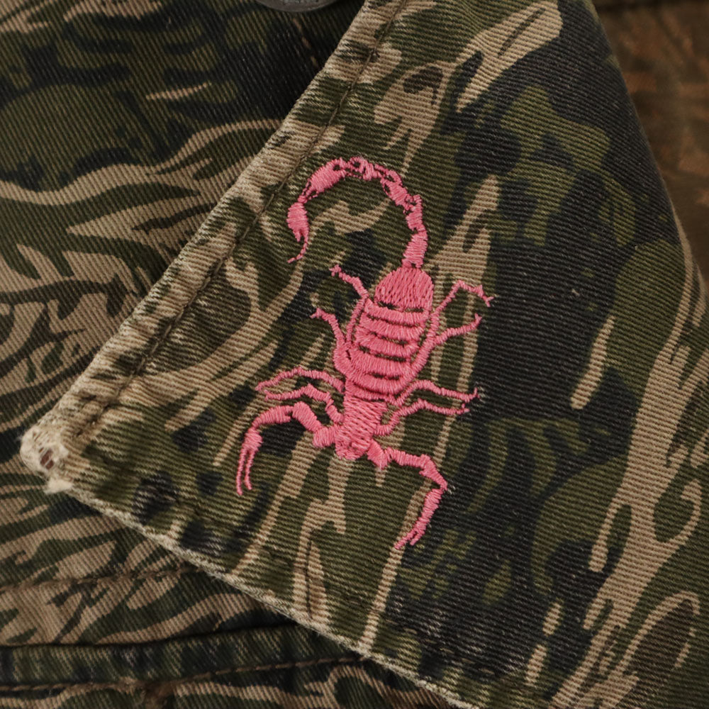 HYSTERIC ヒステリック デストロイ・オール・モンスターズ コラボ カモフラ柄 バックプリント 長袖 ミリタリー ワンピース FREE カーキ x DESTROY ALL MONSTERS 迷彩 レディース