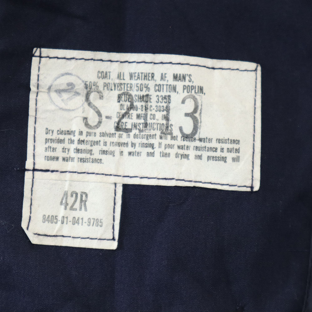 US NAVY アメリカ海軍 80s DLA 8405-01-041-9785 ヴィンテージ ステンカラーコート 42R ネイビー オールウェザーコート ライナー付き ミリタリー メンズ