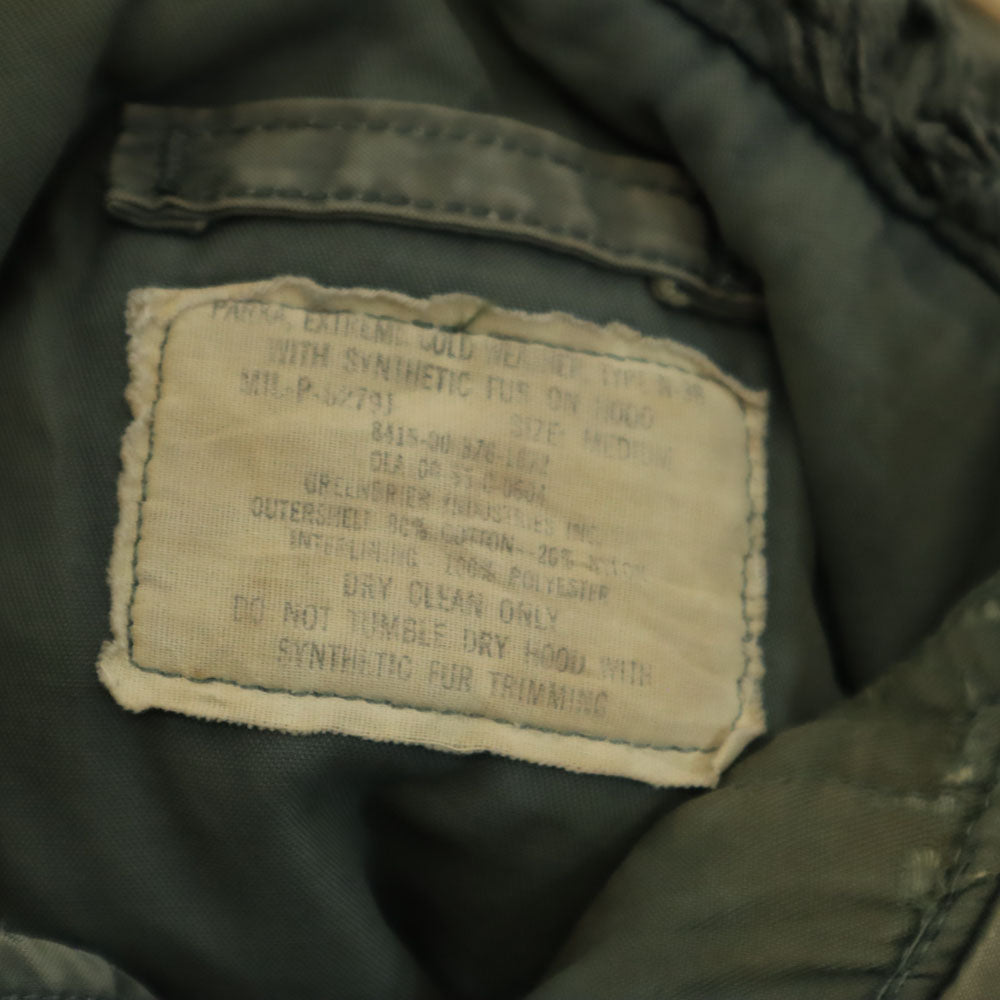 US AIR FORCE アメリカ空軍 80s DLA ヴィンテージ N-3B フライトジャケット M カーキ ミリタリージャケット フード メンズ