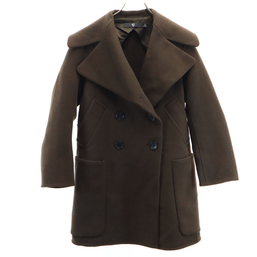 UNIQLO +J ユニクロ プラスジェイ メルトン チェスターコート S カーキブラウン系 レディース