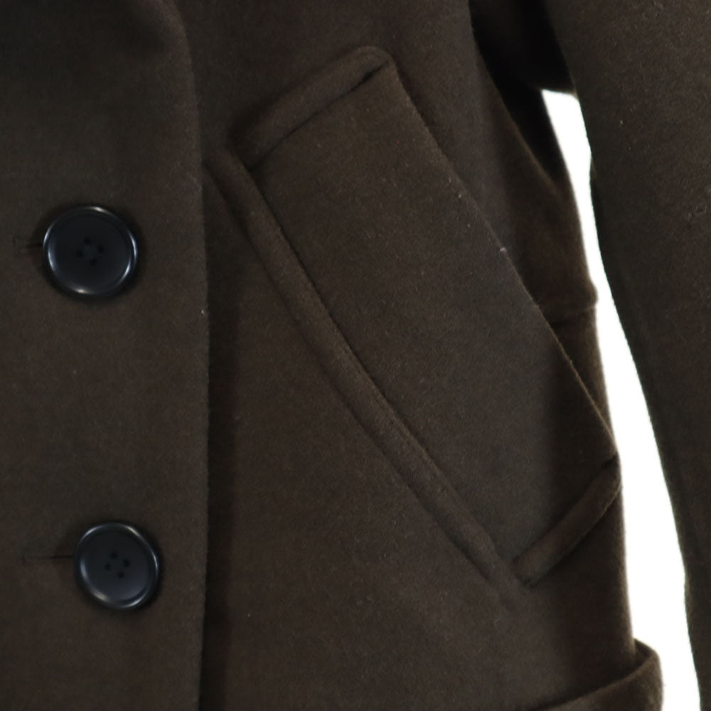 UNIQLO +J ユニクロ プラスジェイ メルトン チェスターコート S カーキブラウン系 レディース