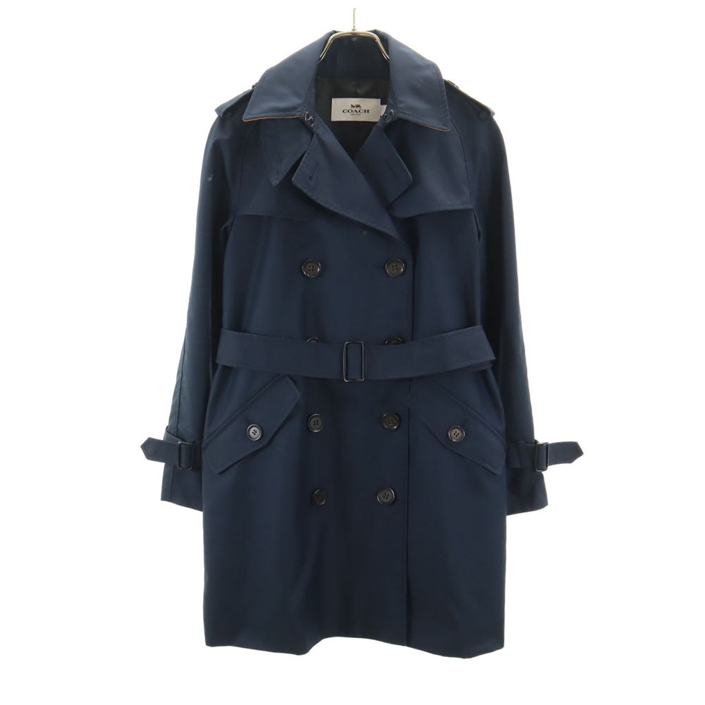 コーチ 長袖 トレンチコート XSP ネイビー系 COACH レディース