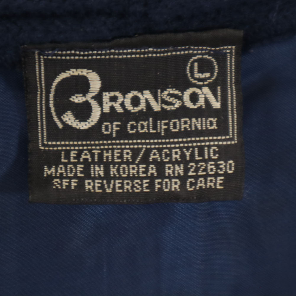 ブロンソン 80s 90s オールド 長袖 スエードレザージャケット L ネイビー系 ニット切替 レディース