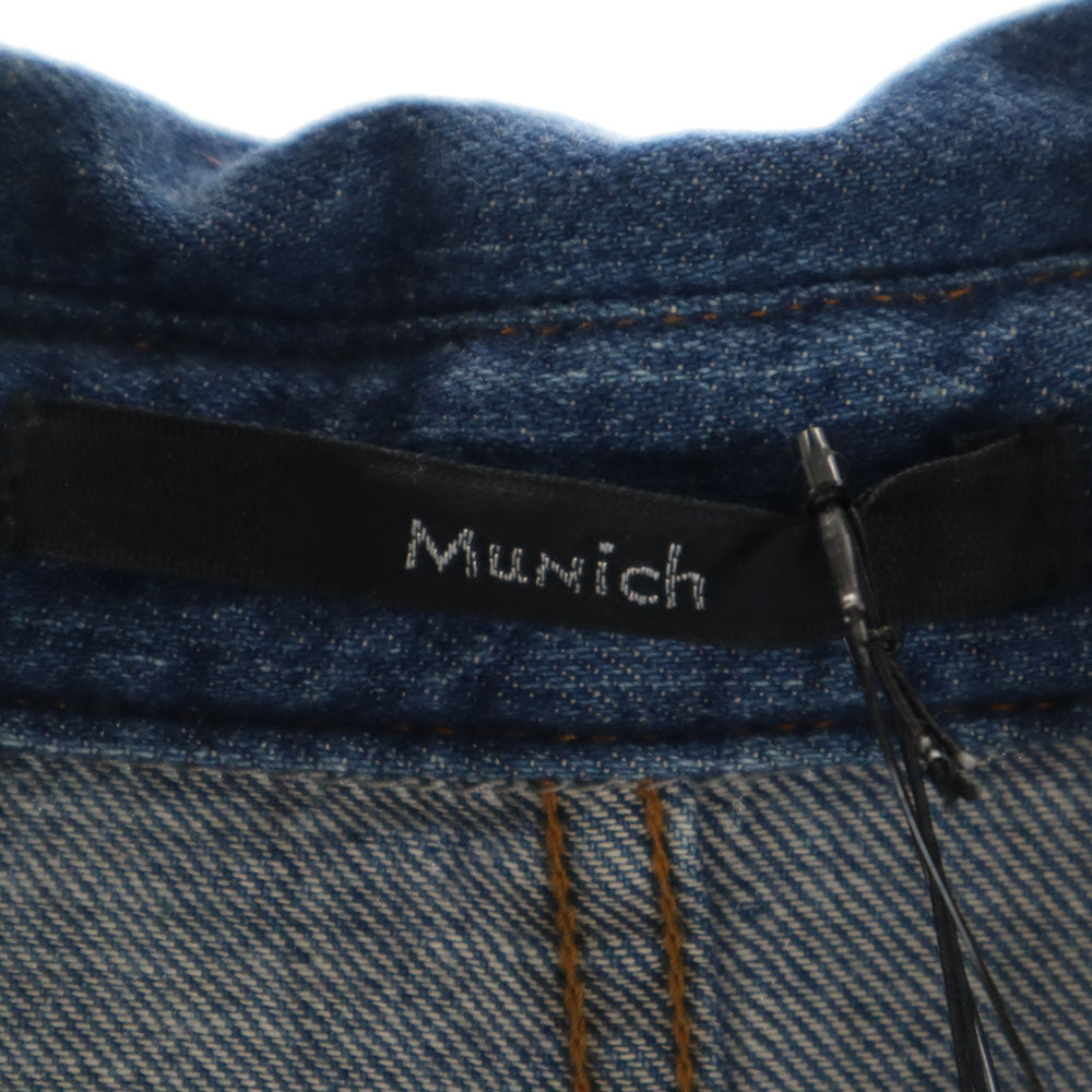 Munich ミューニック 未使用 日本製 長袖 デニム チュニック OS ブルー系 タグ付き レディース