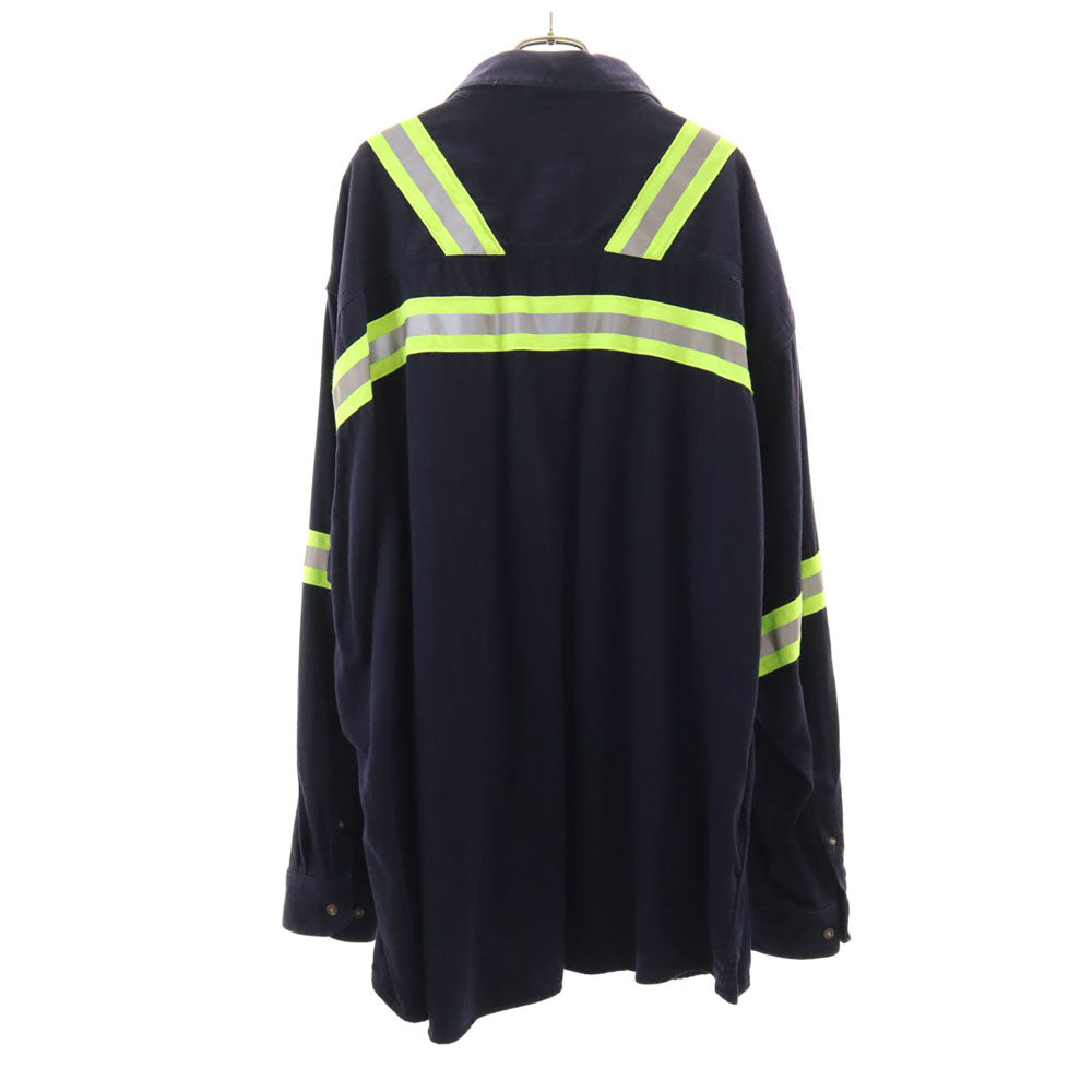 Carhartt カーハート 長袖 ボタンダウンシャツ 3XL ネイビー系 ビッグサイズ メンズ