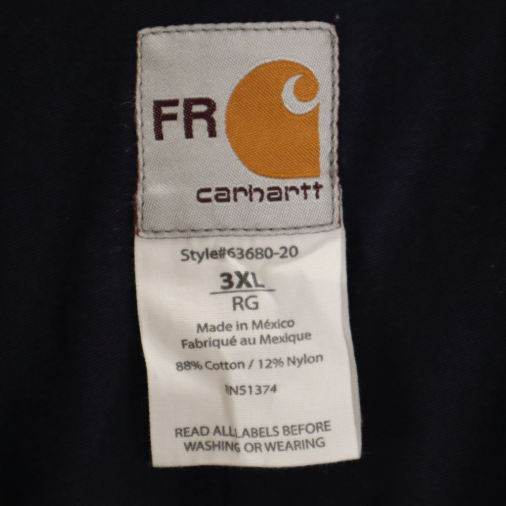 Carhartt カーハート 長袖 ボタンダウンシャツ 3XL ネイビー系 ビッグサイズ メンズ