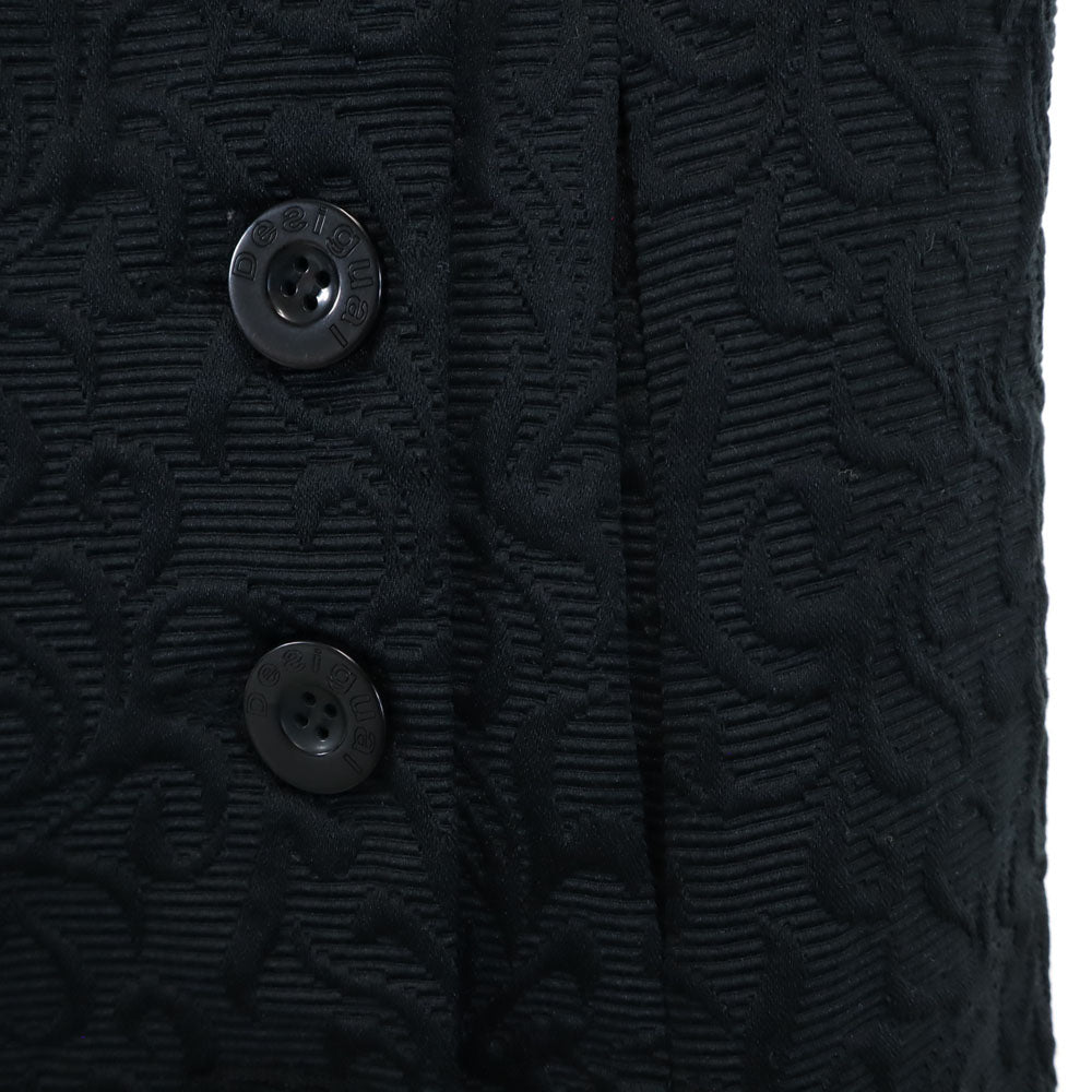 Desigual デジグアル ロングコート 38 ブラック 刺繍 レディース