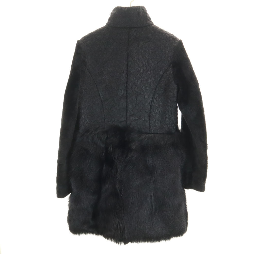 ドローム イタリア製 フェイクファー コート XS ブラック レディース