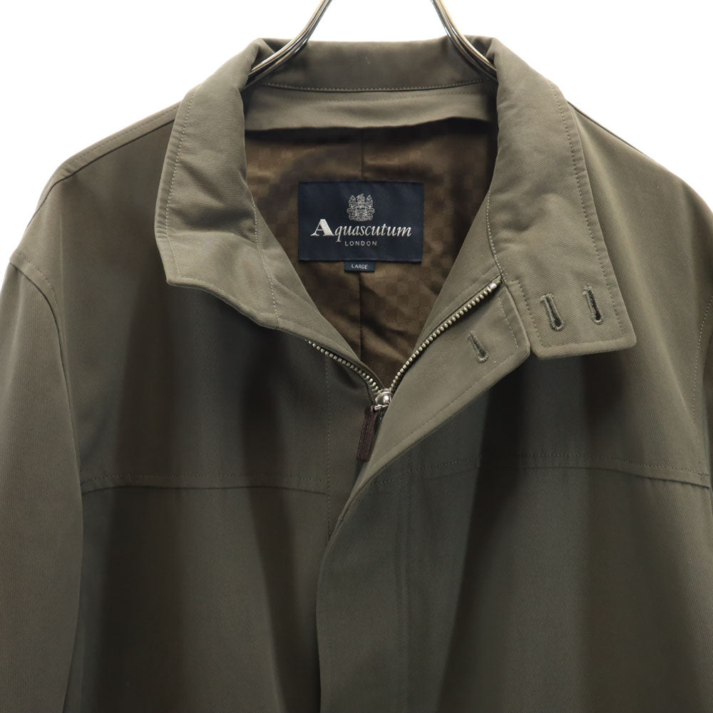 アクアスキュータム ステンカラーコート L カーキグレー Aquascutum LONDON メンズ