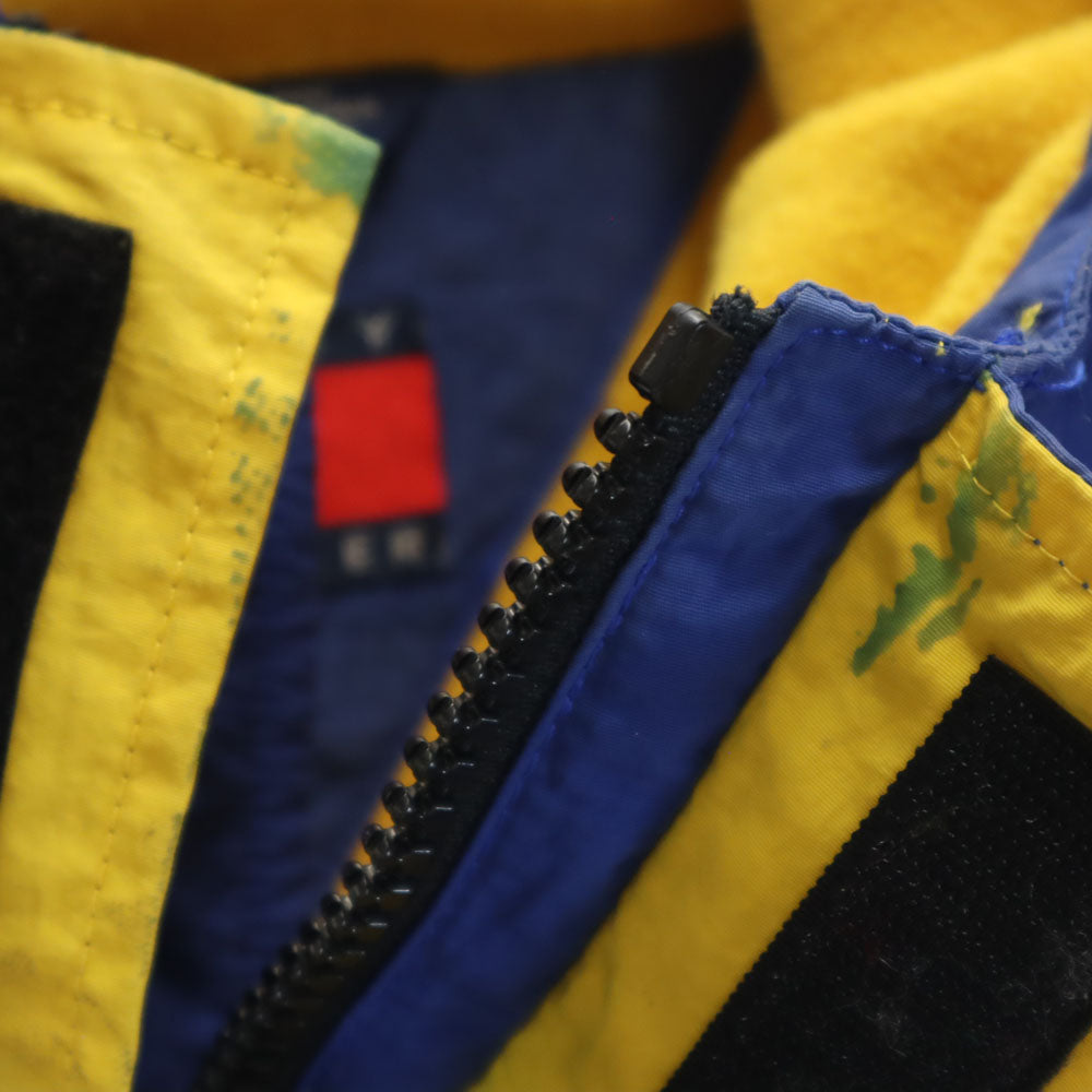 TOMMY HILFIGER トミーヒルフィガー 90s オールド フラッグタグ ナイロンジャケット M ブルー系 裏フリース メンズ