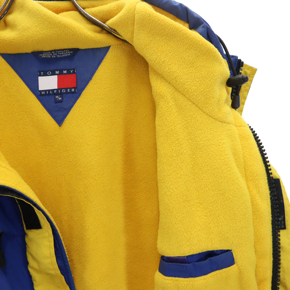 TOMMY HILFIGER トミーヒルフィガー 90s オールド フラッグタグ ナイロンジャケット M ブルー系 裏フリース メンズ