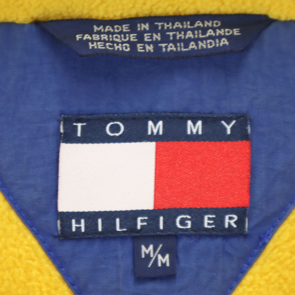 TOMMY HILFIGER トミーヒルフィガー 90s オールド フラッグタグ ナイロンジャケット M ブルー系 裏フリース メンズ