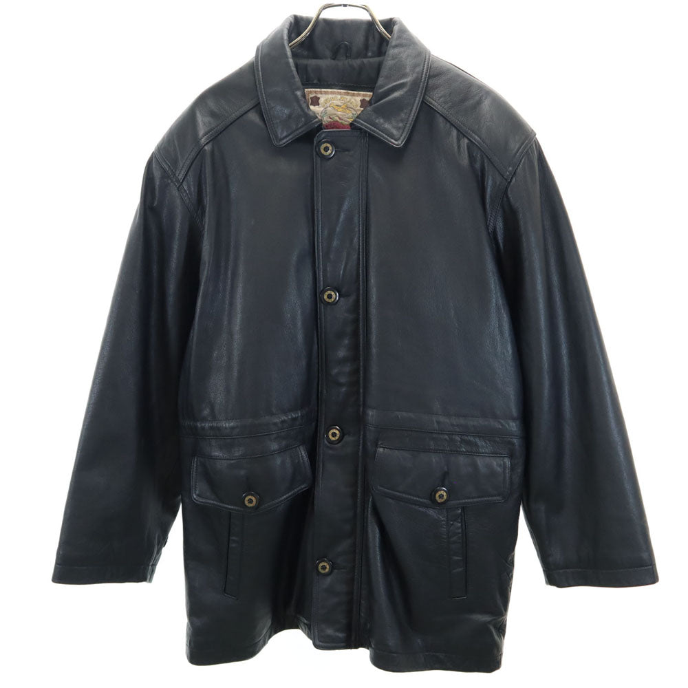 STONE MILLED 牛革 レザーコート L ブラック メンズ