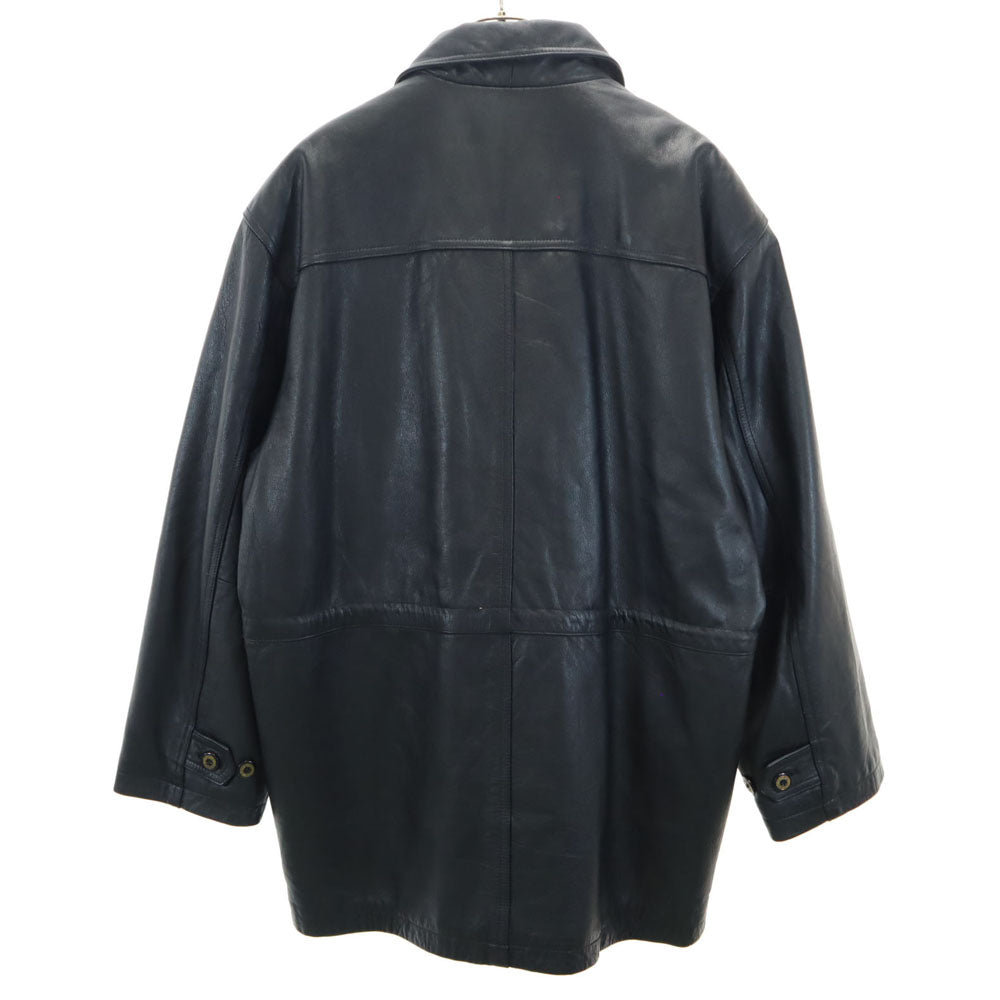 STONE MILLED 牛革 レザーコート L ブラック メンズ