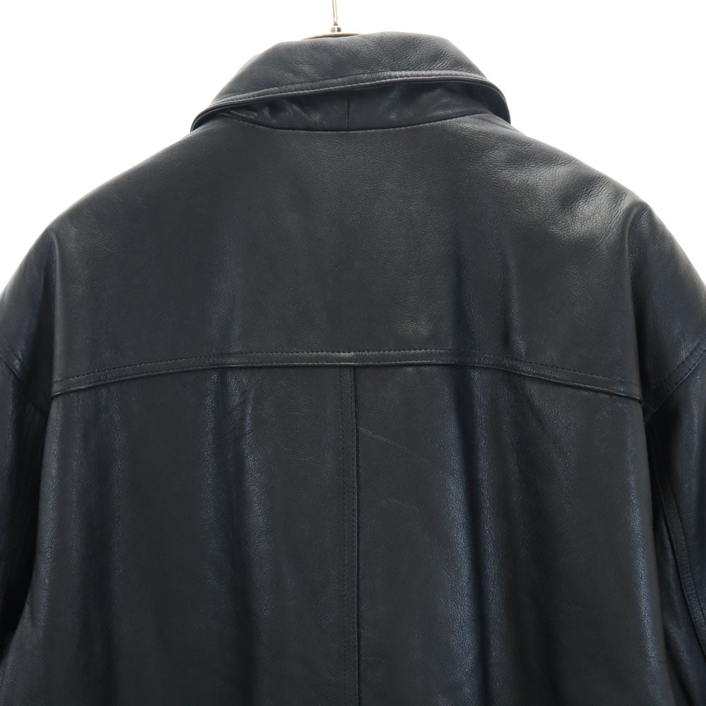 STONE MILLED 牛革 レザーコート L ブラック メンズ