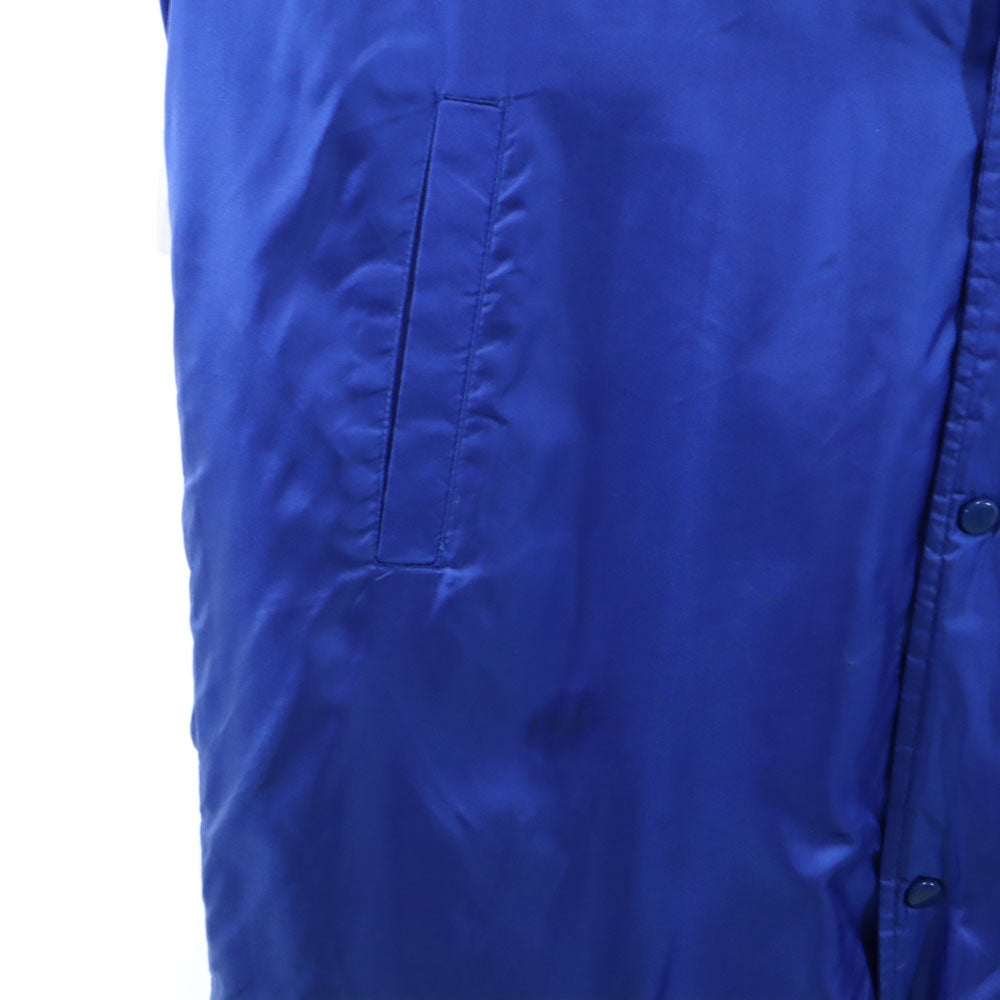 adidas アディダス 80s 90s デサント製 ヴィンテージ バック トレフォイルロゴ ベンチコート M ブルー 裏ボア メンズ