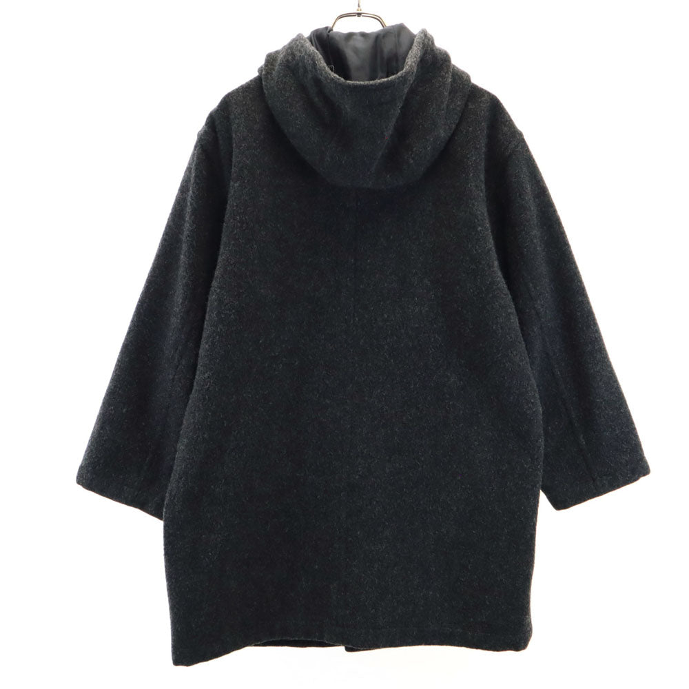 CK CALVIN KLEIN シーケーカルバンクライン 日本製 圧縮ウール フーデッド コート S チャコールグレー メンズ