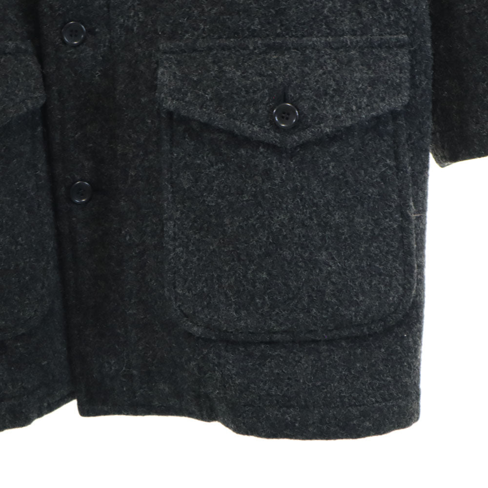 CK CALVIN KLEIN シーケーカルバンクライン 日本製 圧縮ウール フーデッド コート S チャコールグレー メンズ