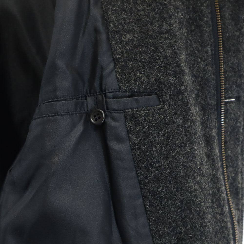 CK CALVIN KLEIN シーケーカルバンクライン 日本製 圧縮ウール フーデッド コート S チャコールグレー メンズ