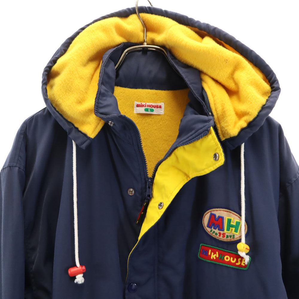 mikihouse ミキハウス フーデッド ジャケット L ネイビー 裏フリース メンズ