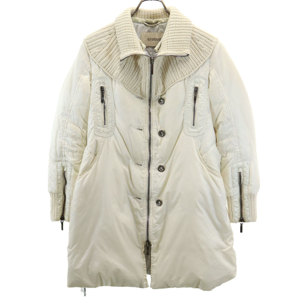 未使用 エルマンノシェルヴィーノ ダウンコート アイボリー レディース