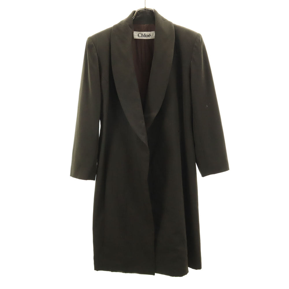 Chloe クロエ ショールカラー コート カーキ系 レディース