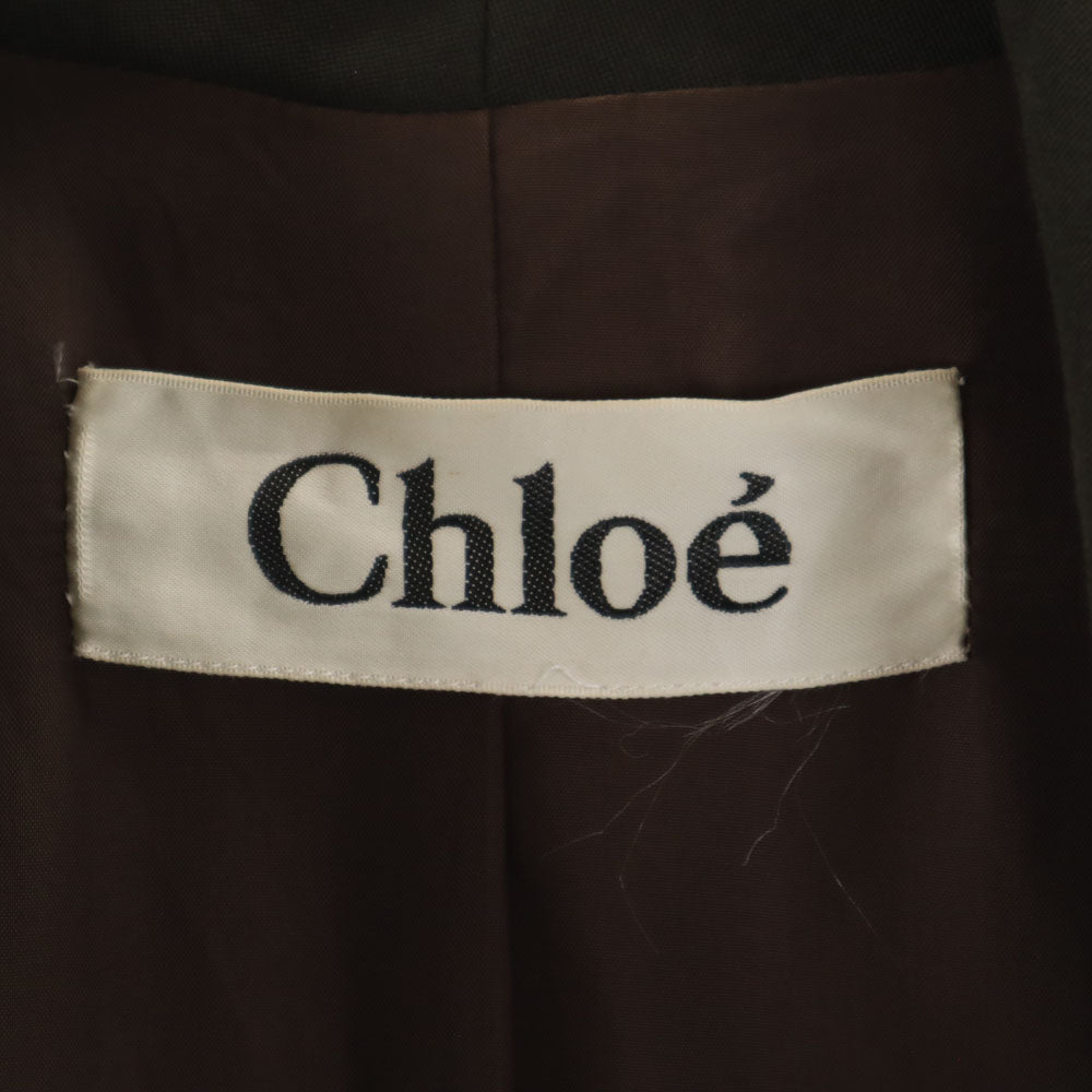 Chloe クロエ ショールカラー コート カーキ系 レディース