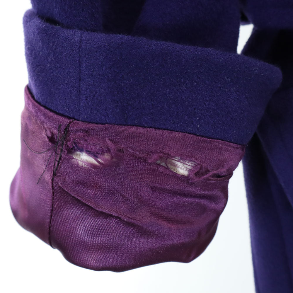 CELINE セリーヌ フランス製 アンゴラ カシミヤブレンド オールド アルスター コート 38 パープル レディース