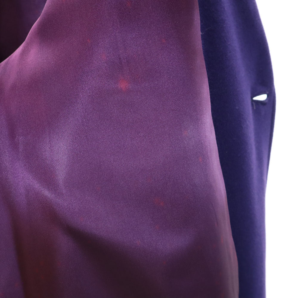 CELINE セリーヌ フランス製 アンゴラ カシミヤブレンド オールド アルスター コート 38 パープル レディース