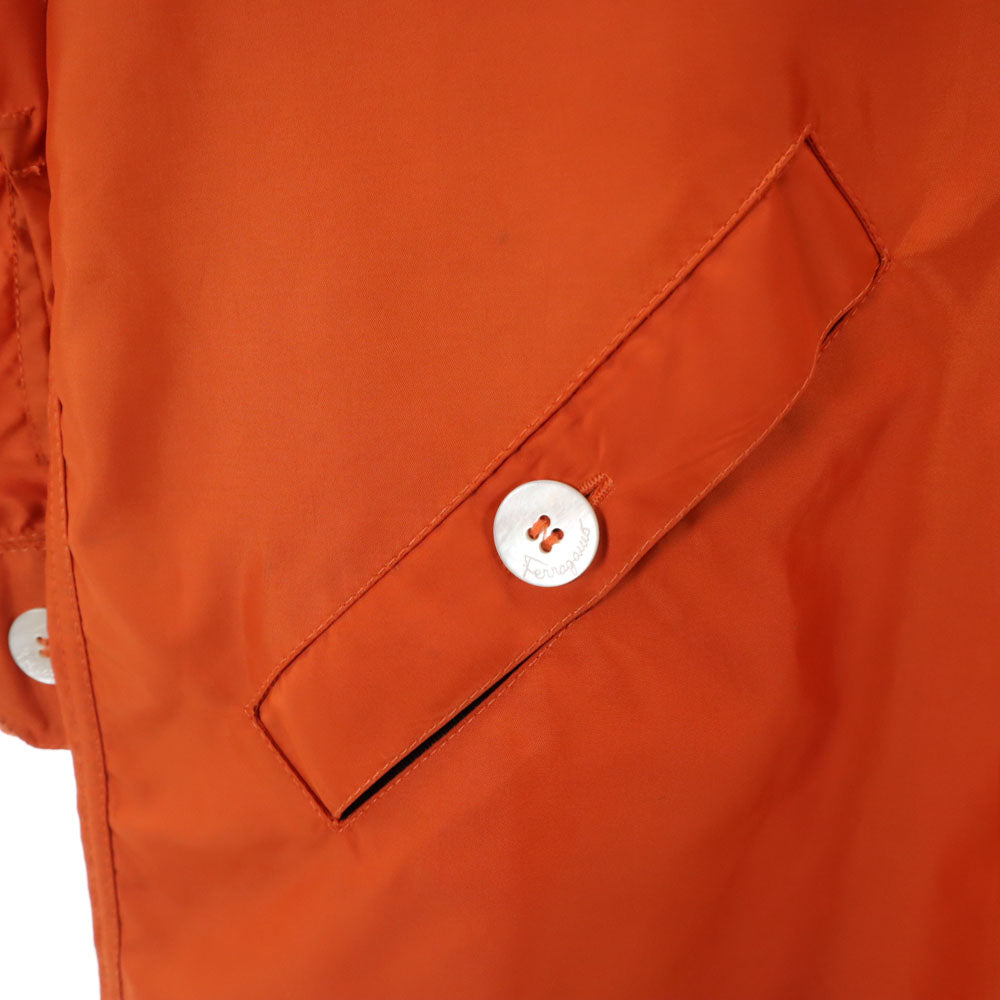 Salvatore Ferragamo サルヴァトーレフェラガモ 90s イタリア製 オールド 長袖 ポケッタブル レインコート M オレンジ系 レディース