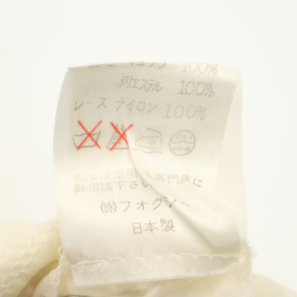 FOXEY フォクシー 日本製 長袖 ドッキング ワンピース 38 黒×白 バックジップ レディース