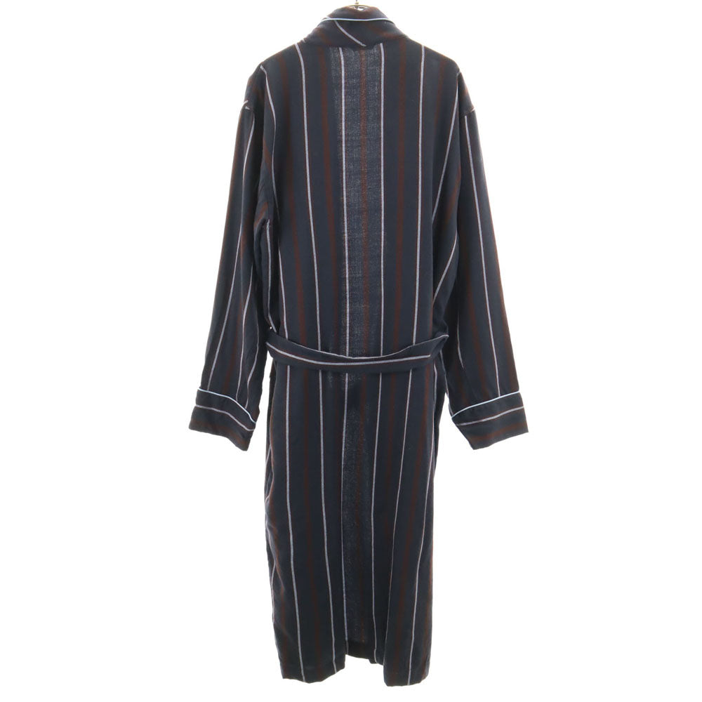 ロベルトリチェッティ イタリア製 ストライプ柄 ガウンコート L ネイビー ルームウェア メンズ