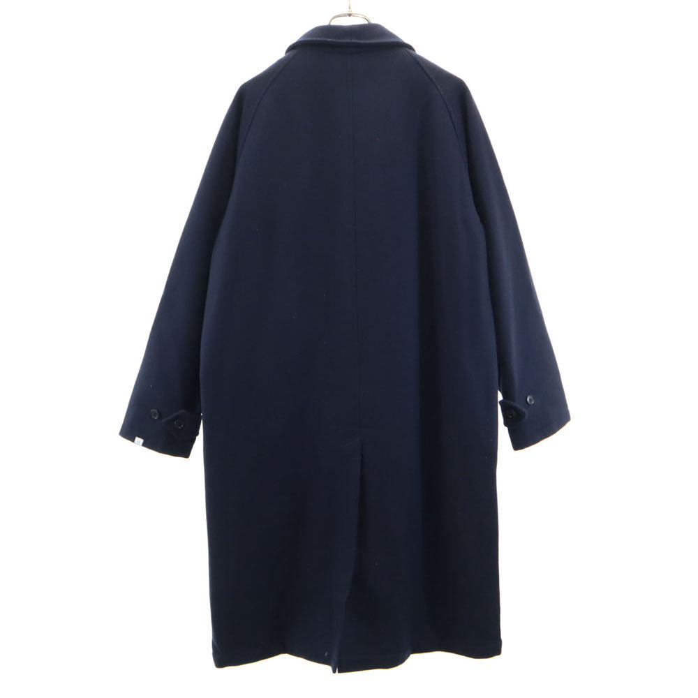 VANQUISH ヴァンキッシュ ウールブレンド ステンカラーコート L ネイビー メンズ