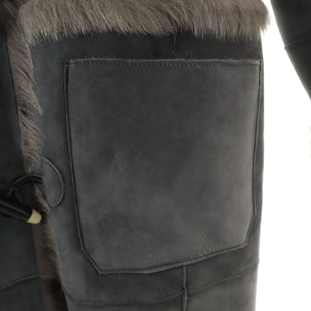 Banana Republic バナナリパブリック リアルファー付き ムートンコート S グレー レディース