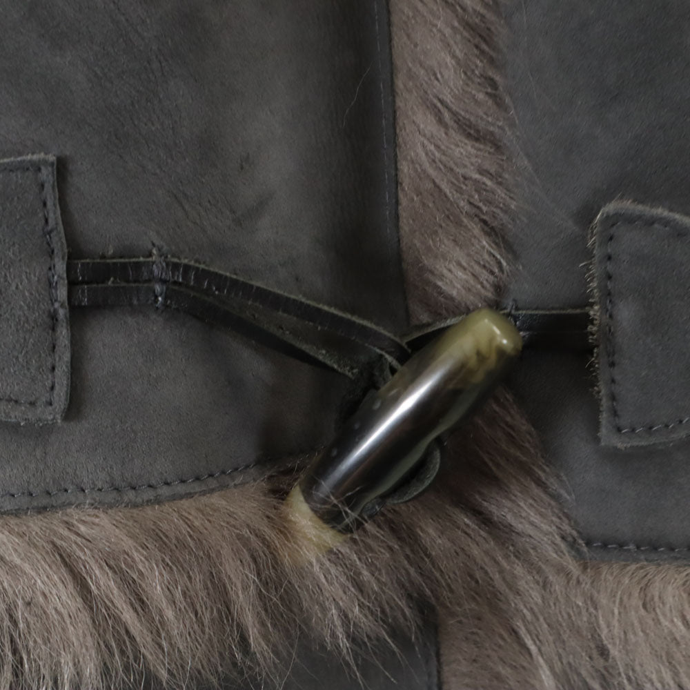 Banana Republic バナナリパブリック リアルファー付き ムートンコート S グレー レディース